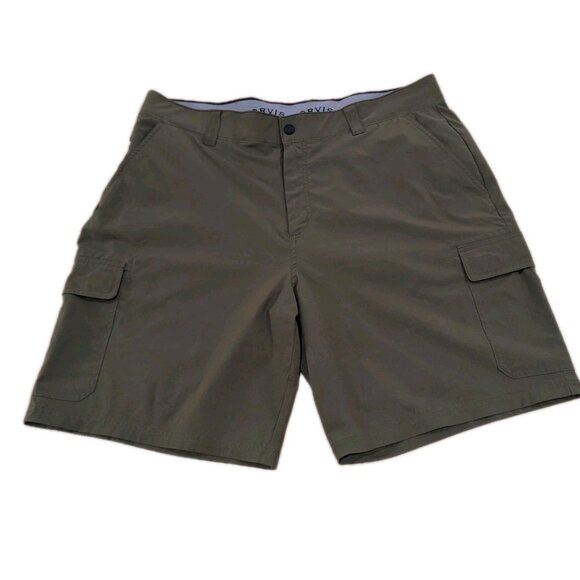 Orvis Shorts Mens Size 40 Olive Green Cargo Pockets Performance Quick Dry - Picture 1 of 5
